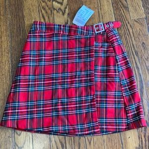 Brandy Melville John Galt red plaid miniskirt punk